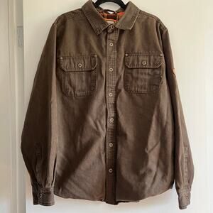 Legendary Whitetails Brown Chore Jacket/ Barn Jacket -Plaid Lining – Men’s L